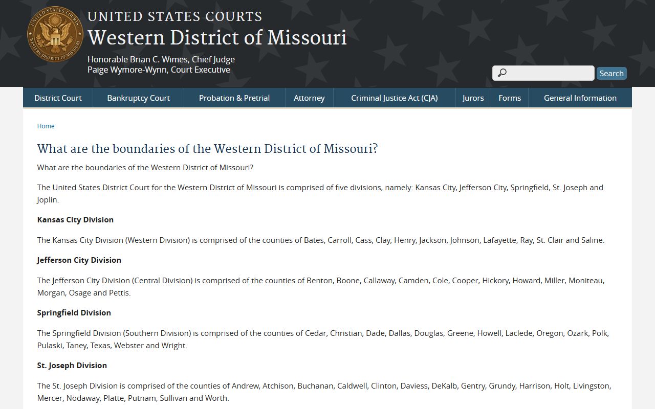 Jasper County Circuit Court Southwestern Division county list