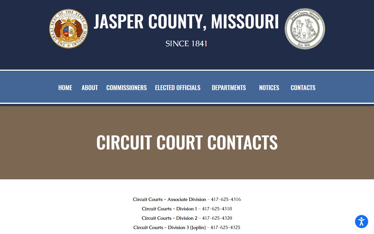 Jasper County court division phone contacts for docket questions