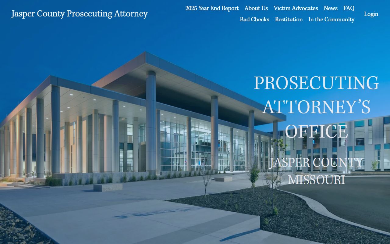 Jasper County Prosecuting Attorney website for criminal cases