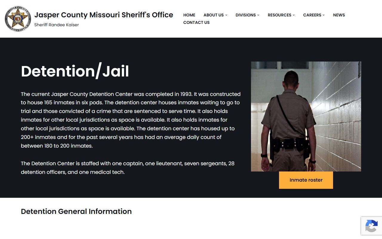Jasper County inmate records detention center page