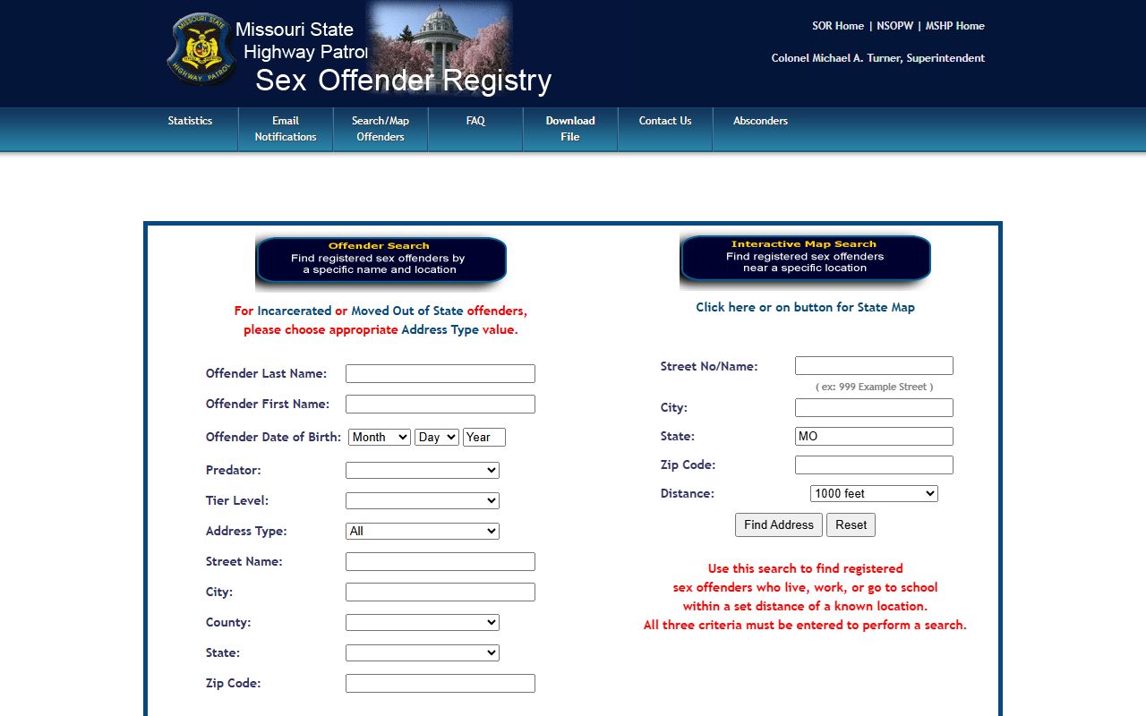 Jasper County inmate records Missouri sex offender registry search