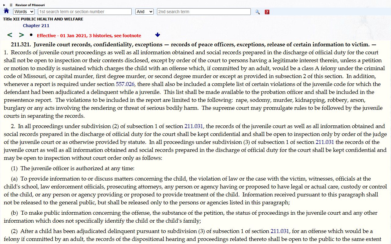 Jasper County probate records juvenile confidentiality statute